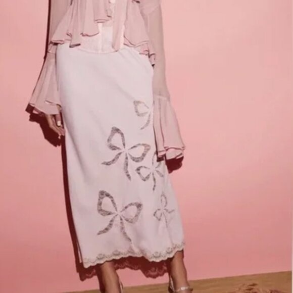 NWT LoveShackFancy DarionBow skirt